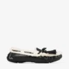 Mocasini Manon F din piele neagră patinată cu lână de oaie Mocasini Manon F din piele neagră patinată cu lână de oaie