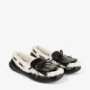 Mocasini Manon F din piele neagră patinată cu lână de oaie Mocasini Manon F din piele neagră patinată cu lână de oaie