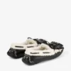 Mocasini Manon F din piele neagră patinată cu lână de oaie Mocasini Manon F din piele neagră patinată cu lână de oaie