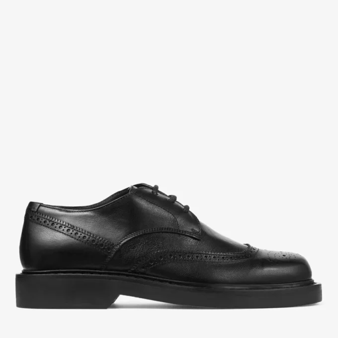 Mocasini Rowan Brogue Derby din piele vintage neagră Mocasini Rowan Brogue Derby din piele vintage neagră
