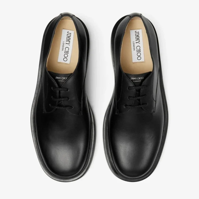 Mocasini Rowan Derby din piele de vițel Box, negri