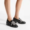 Mocasini Tylor 60 din piele de vițel moale, negri, cu candelabru de cristal Mocasini Tylor 60 din piele de vițel moale, negri, cu candelabru de cristal