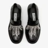 Mocasini Tylor 60 din piele de vițel moale, negri, cu candelabru de cristal Mocasini Tylor 60 din piele de vițel moale, negri, cu candelabru de cristal