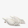 Mule Auria 50 din satin ivoriu și cristale Princess Hotfix, cu ornament în formă de fundă Mule Auria 50 din satin ivoriu și cristale Princess Hotfix, cu ornament în formă de fundă