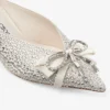 Mule Auria 50 din satin ivoriu și cristale Princess Hotfix, cu ornament în formă de fundă Mule Auria 50 din satin ivoriu și cristale Princess Hotfix, cu ornament în formă de fundă