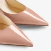Mule Bing 100 din piele lăcuită roz balet cu curea cu cristale Mule Bing 100 din piele lăcuită roz balet cu curea cu cristale