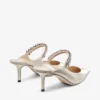 Mule Bing 65 din piele lăcuită de culoare in, cu curea cu cristale Mule Bing 65 din piele lăcuită de culoare in, cu curea cu cristale