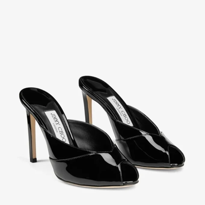 Mule Brigitte 100 din piele lăcuită neagră Mule Brigitte 100 din piele lăcuită neagră