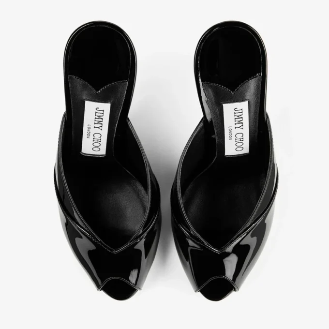 Mule Brigitte 100 din piele lăcuită neagră Mule Brigitte 100 din piele lăcuită neagră
