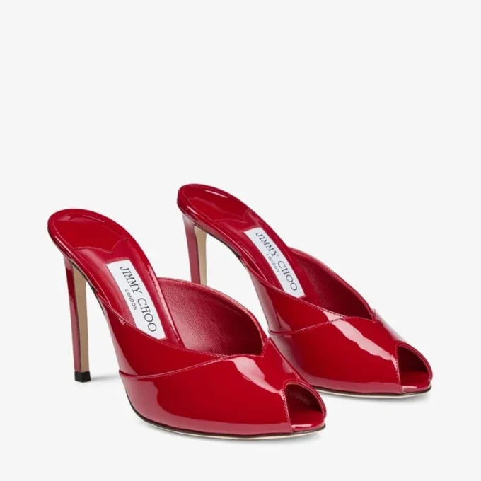 Mule Brigitte 100 din piele lăcuită roșu rubiniu Mule Brigitte 100 din piele lăcuită roșu rubiniu