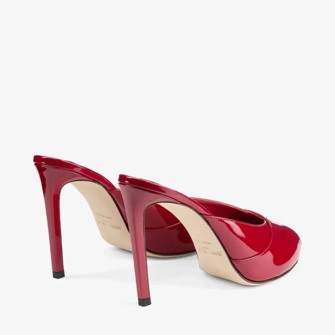 Mule Brigitte 100 din piele lăcuită roșu rubiniu Mule Brigitte 100 din piele lăcuită roșu rubiniu