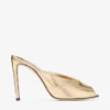 Mule Brigitte 100 din piele metalică lichidă aurie Mule Brigitte 100 din piele metalică lichidă aurie
