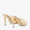 Mule Brigitte 100 din piele metalică lichidă aurie Mule Brigitte 100 din piele metalică lichidă aurie