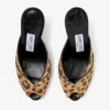 Mule Brigitte 100 Mule din piele de ponei cu imprimeu leopard natural Mule Brigitte 100 Mule din piele de ponei cu imprimeu leopard natural