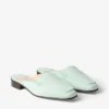 Mule din piele nubuc de culoare mentă Mule din piele nubuc de culoare mentă