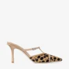 Mule Gloria 85 din piele de ponei cu imprimeu natural de ghepard Mule Gloria 85 din piele de ponei cu imprimeu natural de ghepard