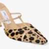 Mule Gloria 85 din piele de ponei cu imprimeu natural de ghepard Mule Gloria 85 din piele de ponei cu imprimeu natural de ghepard