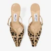 Mule Gloria 85 din piele de ponei cu imprimeu natural de ghepard Mule Gloria 85 din piele de ponei cu imprimeu natural de ghepard