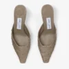 Mule Vivi 65 din piele de struț, culoare gri-maro