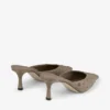 Mule Vivi 65 din piele de struț, culoare gri-maro