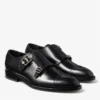 Încălțăminte Finnion Monkstrap din piele neagră periată