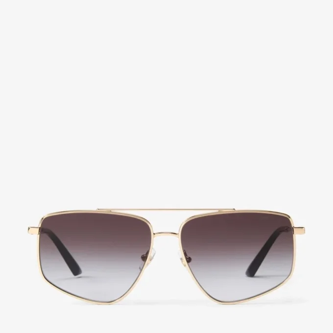 Ochelari de soare Alyssa Aviator auriu pal
