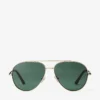 Ochelari de soare Aviator Astor din metal auriu pal și verde Ochelari de soare Aviator Astor din metal auriu pal și verde