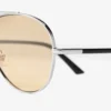 Ochelari de soare Aviator din metal argintiu și galben deschis Ochelari de soare Aviator din metal argintiu și galben deschis
