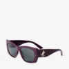 Ochelari de soare Gabi din acetat de culoare prune și gri, cu formă de fluture Ochelari de soare Gabi din acetat de culoare prune și gri, cu formă de fluture