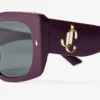 Ochelari de soare Gabi din acetat de culoare prune și gri, cu formă de fluture Ochelari de soare Gabi din acetat de culoare prune și gri, cu formă de fluture