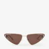 Ochelari de soare Kristal Cat Eye în nuanță de aur pal, cu cristale Ochelari de soare Kristal Cat Eye în nuanță de aur pal, cu cristale