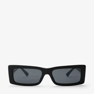 Ochelari de soare Lennon negri, dreptunghiulari