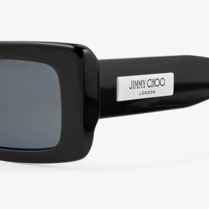Ochelari de soare Lennon negri, dreptunghiulari Ochelari de soare Lennon negri, dreptunghiulari