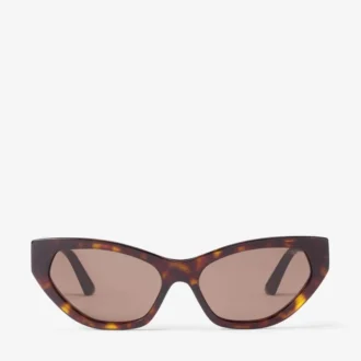 Ochelari de soare Leyla maro Havana, model „ochi de pisică”