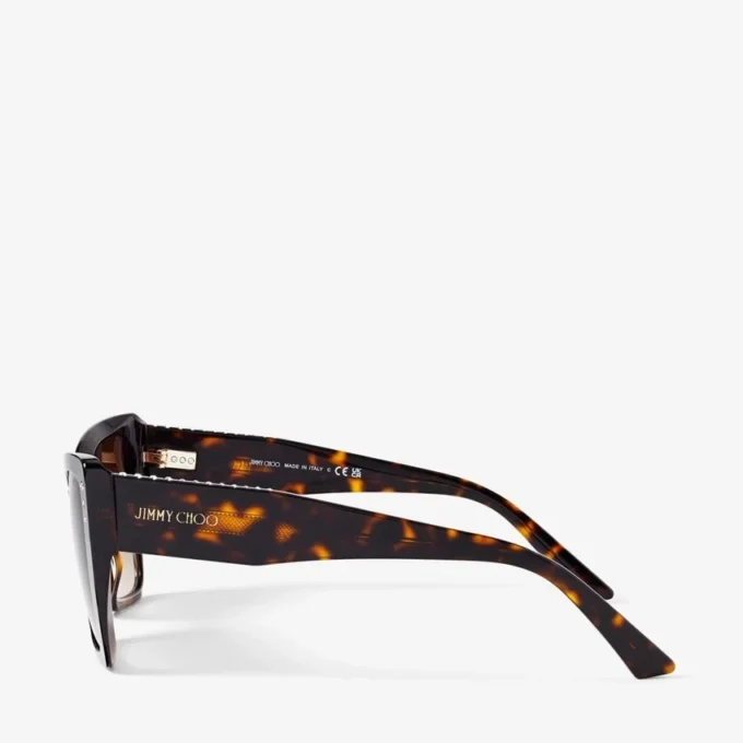 Ochelari de soare Lorea cu ramă tip fluture, maro Havana Ochelari de soare Lorea cu ramă tip fluture, maro Havana