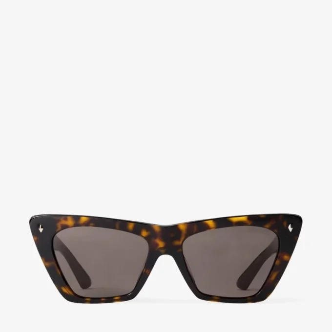 Ochelari de soare Lou Havana și maro închis din acetat, cu formă de ochi de pisică Ochelari de soare Lou Havana și maro închis din acetat, cu formă de ochi de pisică