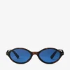 Ochelari de soare Marais din acetat oval, de culoare havana și albastru Ochelari de soare Marais din acetat oval, de culoare havana și albastru