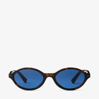 Ochelari de soare Marais din acetat oval, de culoare havana și albastru