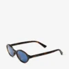 Ochelari de soare Marais din acetat oval, de culoare havana și albastru Ochelari de soare Marais din acetat oval, de culoare havana și albastru