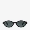 Ochelari de soare Marais din acetat oval negru și gri Ochelari de soare Marais din acetat oval negru și gri