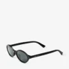 Ochelari de soare Marais din acetat oval negru și gri Ochelari de soare Marais din acetat oval negru și gri