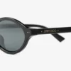 Ochelari de soare Marais din acetat oval negru și gri Ochelari de soare Marais din acetat oval negru și gri