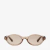 Ochelari de soare Marais din acetat oval, transparenți, de culoare bej și maro deschis Ochelari de soare Marais din acetat oval, transparenți, de culoare bej și maro deschis