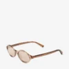 Ochelari de soare Marais din acetat oval, transparenți, de culoare bej și maro deschis Ochelari de soare Marais din acetat oval, transparenți, de culoare bej și maro deschis