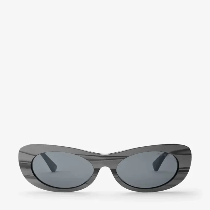 Ochelari de soare ovali cu dungi negre Danny