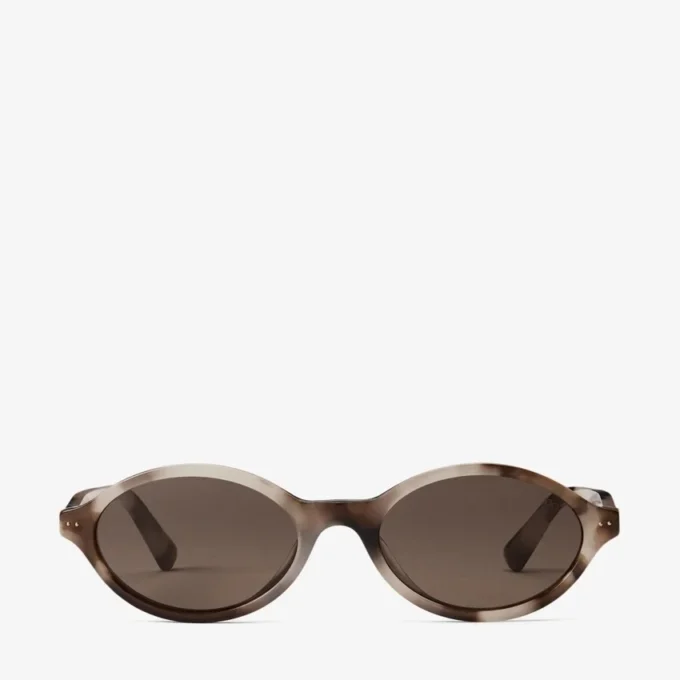 Ochelari de soare ovali Marais din acetat Chai Havana și maro închis Ochelari de soare ovali Marais din acetat Chai Havana și maro închis