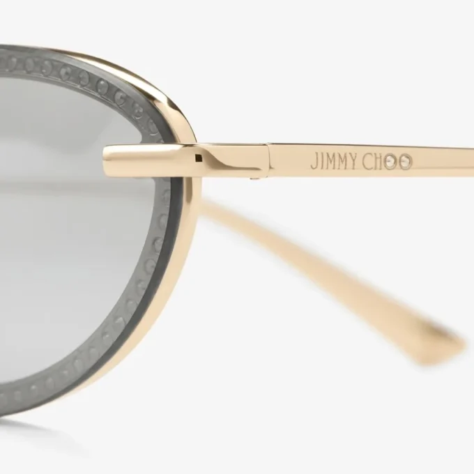 Ochelari de soare ovali Zina Pale Gold