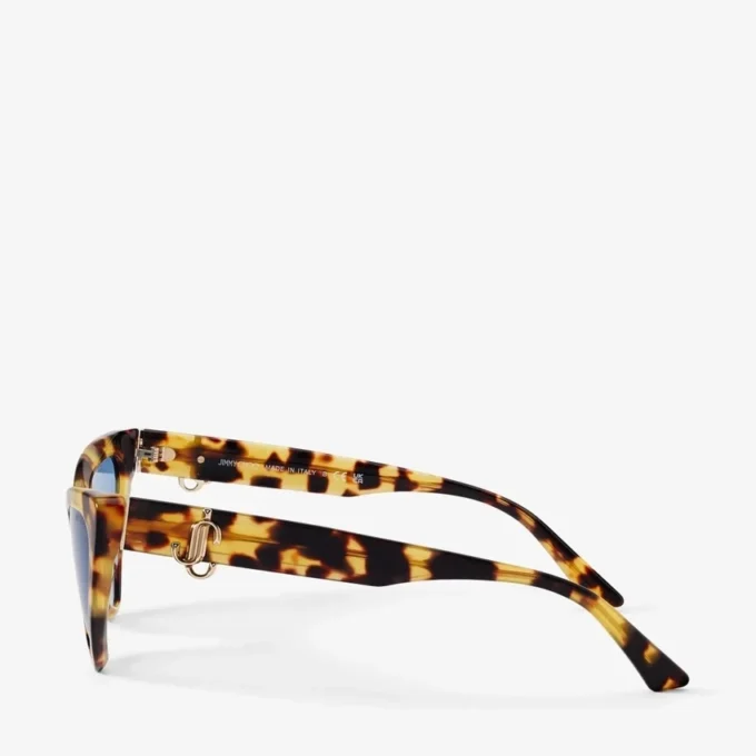 Ochelari de soare Sol galben Havana în formă de ochi de pisică Ochelari de soare Sol galben Havana în formă de ochi de pisică