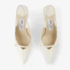 Pantofi cu baretă din piele lăcuită Amita 85 Latte