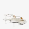 Pantofi cu baretă din piele nappa Lauri 50 Latte Mix, cu mărgele